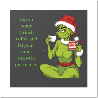 Cheeky Girl Grinch Posters and Art